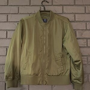 GAP Army Green Bomber Jacket Coat Size Teen 14-16